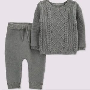 NWT ✔️ Carters Just One Cable Knit Sweater & Bottom Set 3M